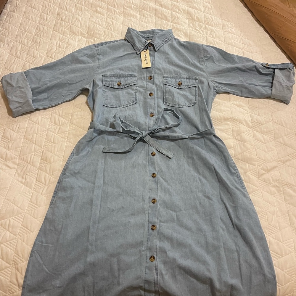 Denim Blue Shirt Dress